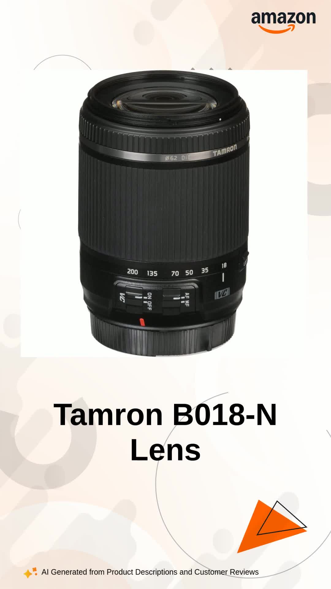 Tamron B018-N 18-200 F/3.5-6.3 DI II VC Nikon Mount Lens for Nikon